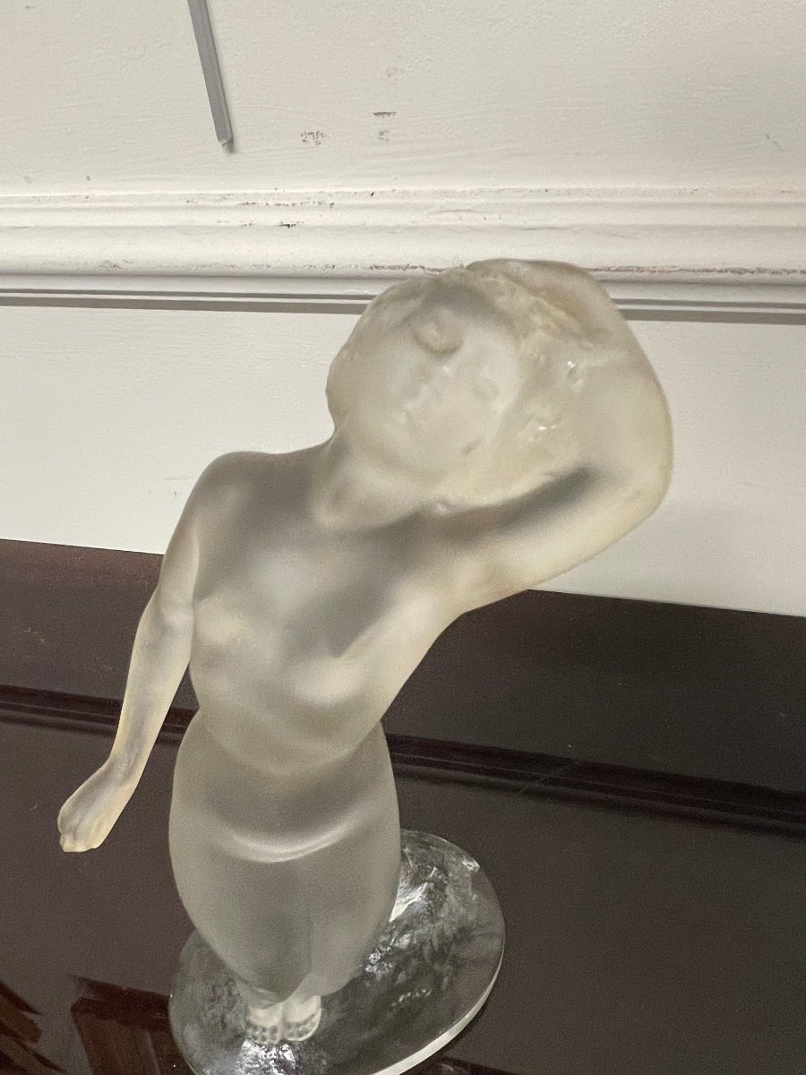 Lalique France - Naïade Crystal Statuette Woman H: 24 Cm-photo-8